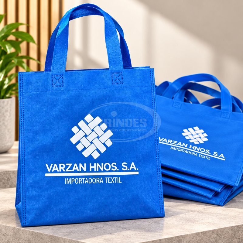 Bolsas TNT personalizadas con serigrafia para Varzan Hnos. S.A. Importadora Textil