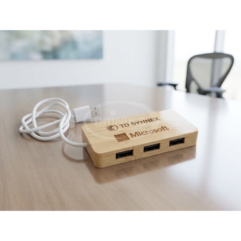 Hub USB en Madera con Grabado Láser
