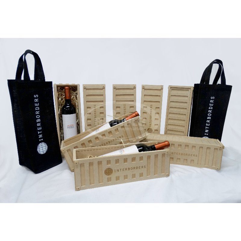 Kit de Vino en MDF con Grabado Láser