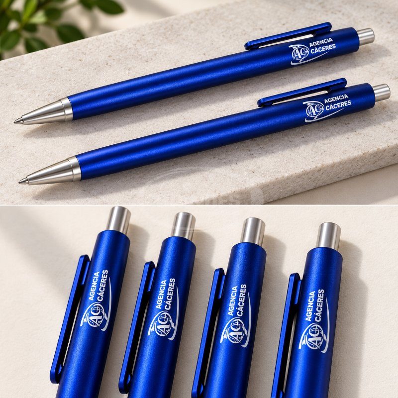 Bolígrafos Personalizados con Serigrafía para Agencia Cáceres